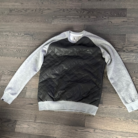 KITE Gray Quilted panel Men's Sweater Sz L - Picture 6 of 11